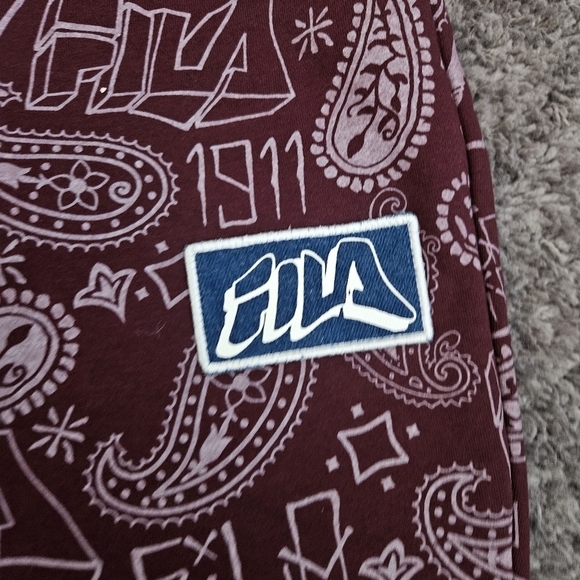 FILA Maroon Sweatshirt/Jogger Matching Lounge Set Sz Small - Picture 6 of 15